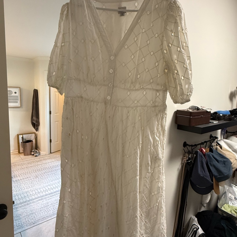 a new day Cream Maxi Dress with Sequin Accents